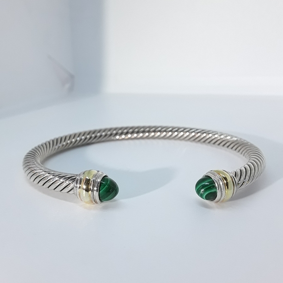 David Yurman Jewelry - DAVID YURMAN CABLE CLASSIC MALACHITE 14K GOLD 5MM